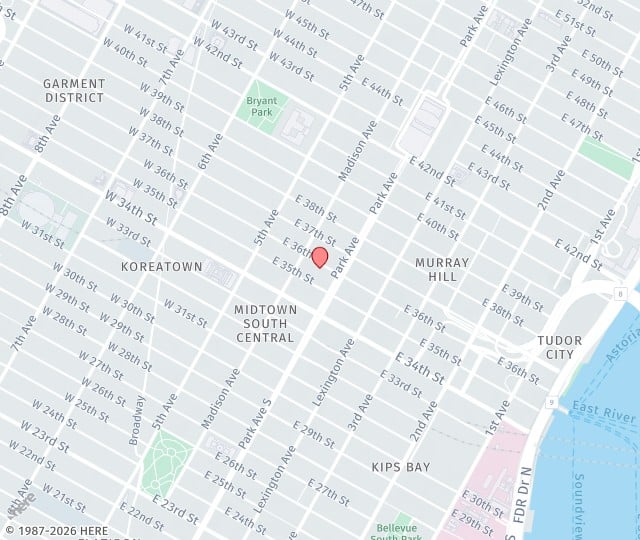 Location Map: 36A East 36th Street, Suite 202 New York, New York 10016