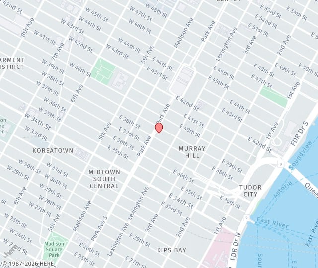Location Map: 71 Park Avenue, Suite 1A New York, New York 10016