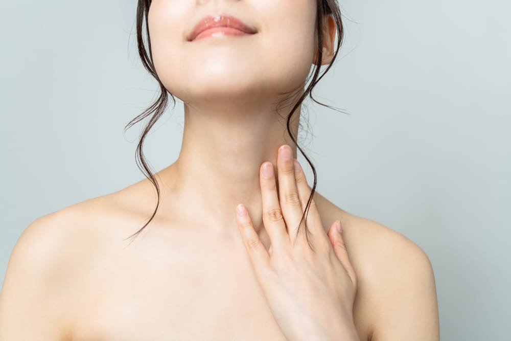 Woman's slim, defined jawline from Kybella in New York, NY